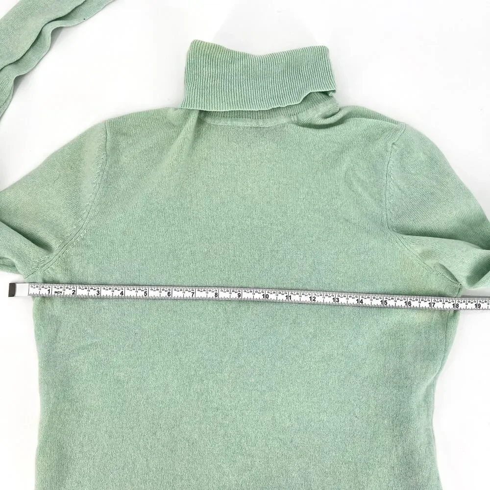 VTG Lord & Taylor 100% Cashmere Mint Green (muddled) Turtleneck Sweater Size L